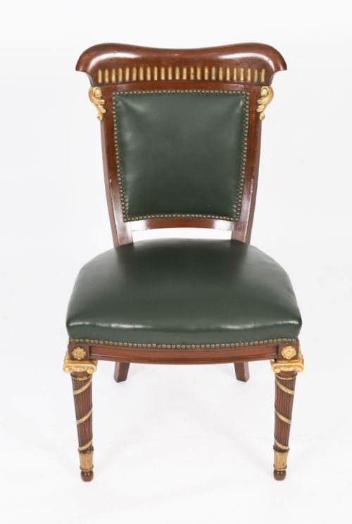 ANTIQUE SET OF 14 FRENCH MAHOGANY GILTWOOD DINING CHAIRS C 1860 19TH CENTURY - ADDITIONAL PHOTO 8