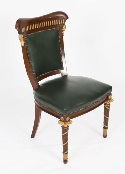 ANTIQUE SET OF 14 FRENCH MAHOGANY GILTWOOD DINING CHAIRS C 1860 19TH CENTURY - ADDITIONAL PHOTO 9
