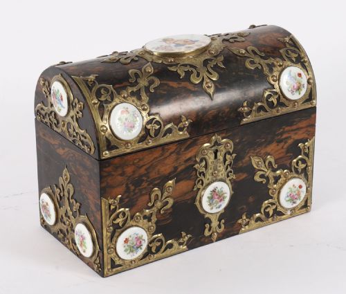 fig 1. Antique Coromandel and Brass Stationary Casket Howell James & Co.19th Century