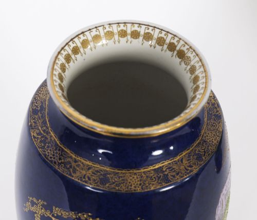 ANTIQUE PAIR CARLTON WARE COBALT BLUE PORCELAIN VASES CIRCA 1920 - ADDITIONAL PHOTO 11