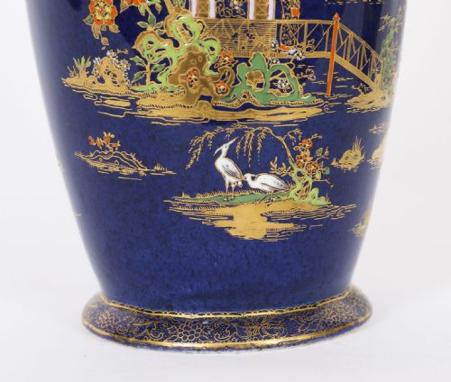 ANTIQUE PAIR CARLTON WARE COBALT BLUE PORCELAIN VASES CIRCA 1920 - ADDITIONAL PHOTO 12