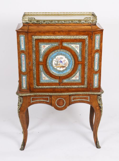 ANTIQUE FRENCH ORMOLU PIER CABINET SEVRES PLAQUES 19TH CENTURY - ADDITIONAL PHOTO 4