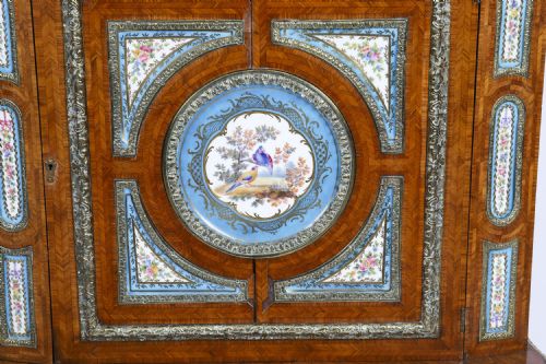 ANTIQUE FRENCH ORMOLU PIER CABINET SEVRES PLAQUES 19TH CENTURY - ADDITIONAL PHOTO 5