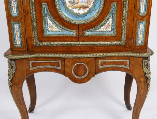 ANTIQUE FRENCH ORMOLU PIER CABINET SEVRES PLAQUES 19TH CENTURY - ADDITIONAL PHOTO 6