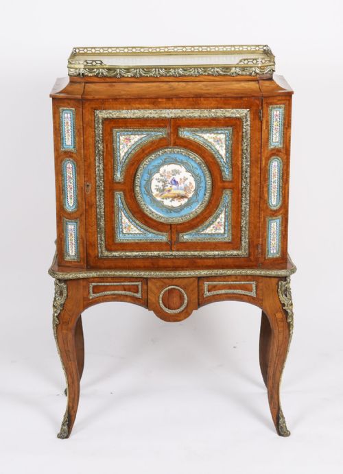 ANTIQUE FRENCH ORMOLU PIER CABINET SEVRES PLAQUES 19TH CENTURY - ADDITIONAL PHOTO 12