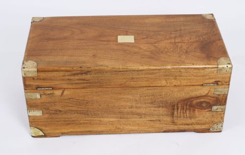 ANTIQUE PETIT MILITARY CAMPAIGN CAMPHORWOOD TRUNK COFFER EARLY19TH C - ADDITIONAL PHOTO 14