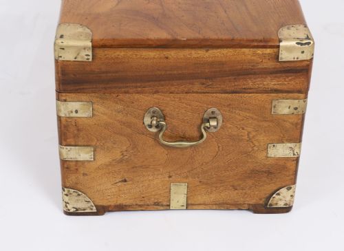ANTIQUE PETIT MILITARY CAMPAIGN CAMPHORWOOD TRUNK COFFER EARLY19TH C - ADDITIONAL PHOTO 15