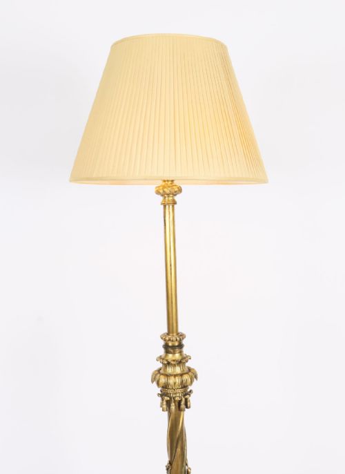 fig 2. Antique Rococo Revival Ormolu & Onyx Telescopic Standard Lamp circa 1900