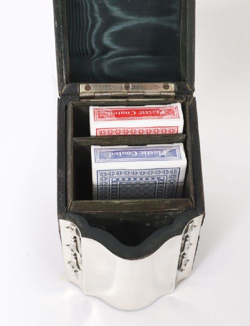 ANTIQUE EDWARDIAN STERLING SILVER PLAYING CARD BOX CASKET CIRCA 1900 - ADDITIONAL PHOTO 1