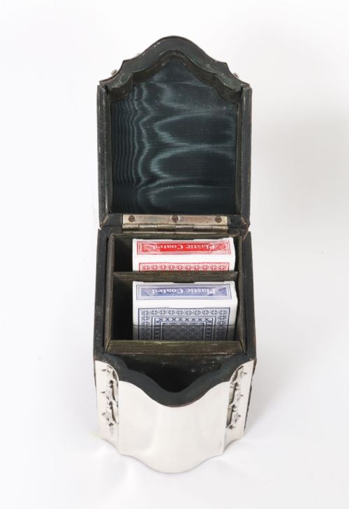 ANTIQUE EDWARDIAN STERLING SILVER PLAYING CARD BOX CASKET CIRCA 1900 - ADDITIONAL PHOTO 18