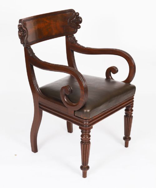 ANTIQUE SET 8 ENGLISH WILLIAM IV BARBACK DINING CHAIRS CIRCA 1830 19TH C - ADDITIONAL PHOTO 9