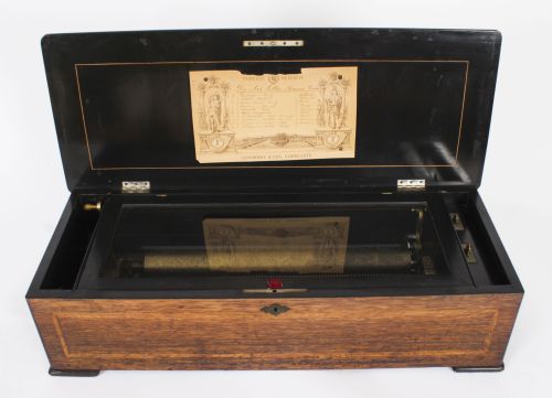 ANTIQUE SWISS 10 AIR MUSICAL BOX LANGDORFF FILS 19TH C - ADDITIONAL PHOTO 1