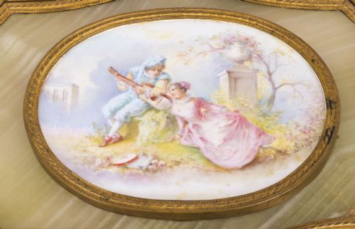 fig 3. Antique French Porcelain-Mounted Champlevé and Onyx Casket, 19th C