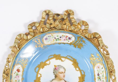 ANTIQUE PAIR ORMOLU SEVRES PORCELAIN PORTRAITS WALL LIGHTS SCONCES 19TH C - ADDITIONAL PHOTO 3