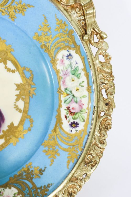 ANTIQUE PAIR ORMOLU SEVRES PORCELAIN PORTRAITS WALL LIGHTS SCONCES 19TH C - ADDITIONAL PHOTO 13