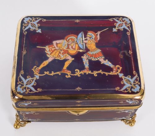 fig 3. Antique French Crystal de Sevres Ruby Crystal Jewellery Casket 19th C