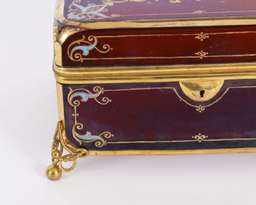 fig 5. Antique French Crystal de Sevres Ruby Crystal Jewellery Casket 19th C