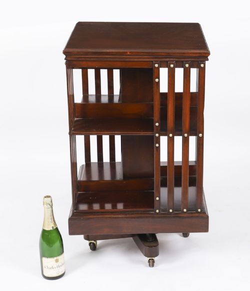 ANTIQUE ENGLISH MAHOGANY REVOLVING BOOKCASE BY MAPLE CO CIRCA 1890 - ADDITIONAL PHOTO 9