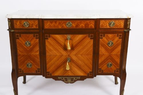 fig 2. Antique French Louis Revival Ormolu Mounted Commode 19th Century