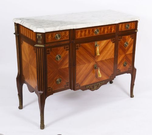 fig 5. Antique French Louis Revival Ormolu Mounted Commode 19th Century
