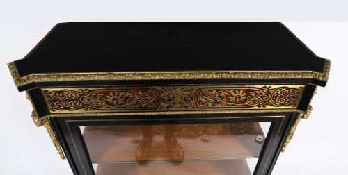 ANTIQUE FRENCH NAPOLEON III EBONIZED BOULLE PIER CABINET C1860 19TH C - ADDITIONAL PHOTO 2