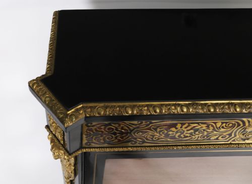 ANTIQUE FRENCH NAPOLEON III EBONIZED BOULLE PIER CABINET C1860 19TH C - ADDITIONAL PHOTO 4
