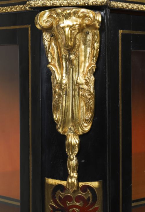 ANTIQUE FRENCH NAPOLEON III EBONIZED BOULLE PIER CABINET C1860 19TH C - ADDITIONAL PHOTO 7