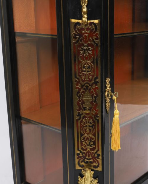 ANTIQUE FRENCH NAPOLEON III EBONIZED BOULLE PIER CABINET C1860 19TH C - ADDITIONAL PHOTO 8