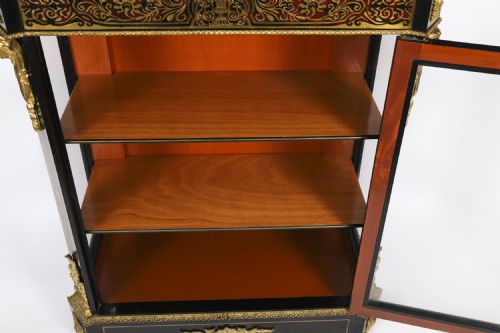 ANTIQUE FRENCH NAPOLEON III EBONIZED BOULLE PIER CABINET C1860 19TH C - ADDITIONAL PHOTO 10