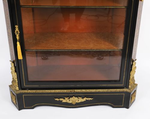 ANTIQUE FRENCH NAPOLEON III EBONIZED BOULLE PIER CABINET C1860 19TH C - ADDITIONAL PHOTO 17
