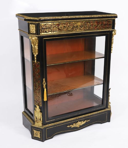ANTIQUE FRENCH NAPOLEON III EBONIZED BOULLE PIER CABINET C1860 19TH C - ADDITIONAL PHOTO 19