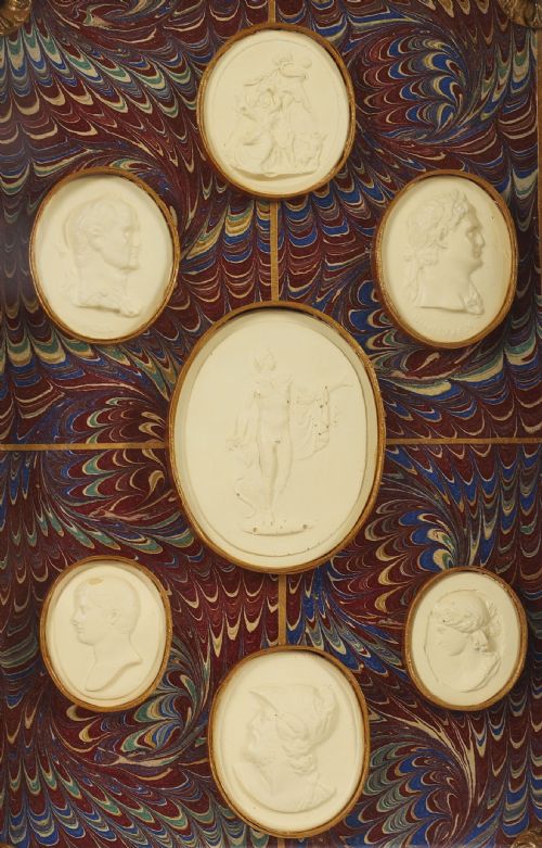 ANTIQUE SET SCHOLAR'S BOOK FORM PLASTER GRAND TOUR INTAGLIOS EMPERORS19TH C - ADDITIONAL PHOTO 12