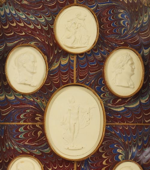 ANTIQUE SET SCHOLAR'S BOOK FORM PLASTER GRAND TOUR INTAGLIOS EMPERORS19TH C - ADDITIONAL PHOTO 14