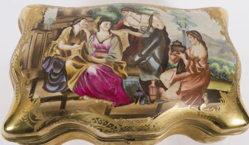 ANTIQUE LARGE FRENCH SEVRES GOLDEN PORCELAIN CASKET 19TH C - ADDITIONAL PHOTO 6