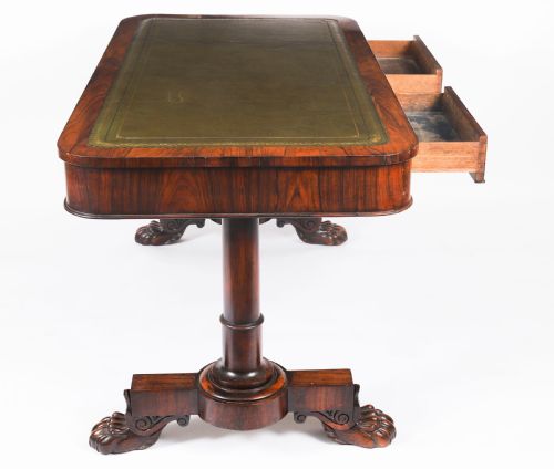 ANTIQUE WILLIAM IV GONALO ALVES WRITING TABLE 19TH C - ADDITIONAL PHOTO 5