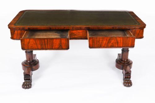 ANTIQUE WILLIAM IV GONALO ALVES WRITING TABLE 19TH C - ADDITIONAL PHOTO 6