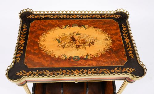 ANTIQUE PAIR FRENCH ORMOLU MOUNTED OCCASIONAL SIDE TABLES 19TH C - ADDITIONAL PHOTO 8