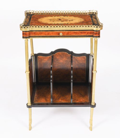 ANTIQUE PAIR FRENCH ORMOLU MOUNTED OCCASIONAL SIDE TABLES 19TH C - ADDITIONAL PHOTO 9