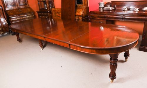 ANTIQUE 15FT GEORGE III CUBAN FLAME MAHOGANY EXTENDING DINING TABLE CIRCA 1810 - ADDITIONAL PHOTO 5