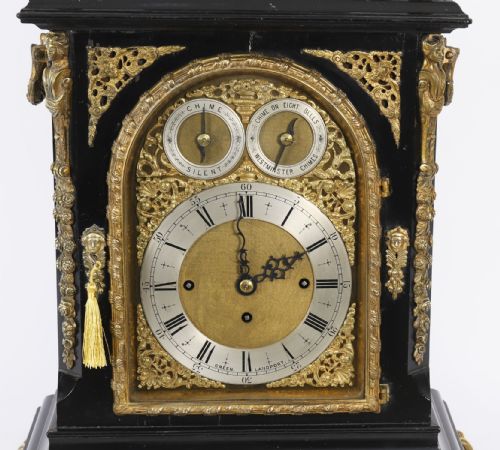 ANTIQUE ORMOLU MOUNTED EBONISED GILT BRONZE CHIMING MANTEL CLOCK C1860 - ADDITIONAL PHOTO 5