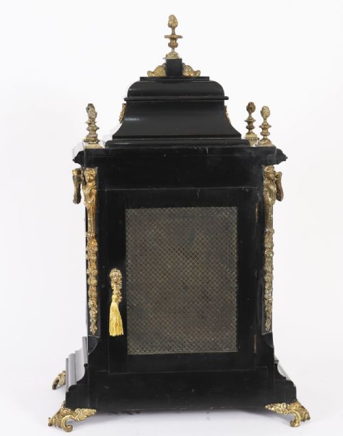 ANTIQUE ORMOLU MOUNTED EBONISED GILT BRONZE CHIMING MANTEL CLOCK C1860 - ADDITIONAL PHOTO 13