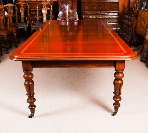 ANTIQUE 8FT6 WILLIAM IV FLAME MAHOGANY EXTENDING DINING TABLE 19TH C - ADDITIONAL PHOTO 1