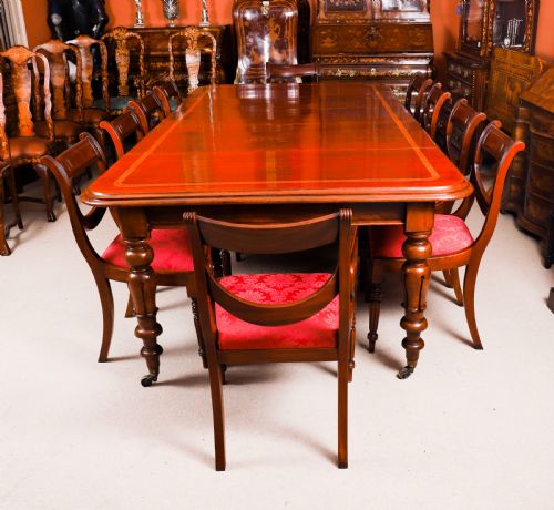 ANTIQUE 8FT6 WILLIAM IV FLAME MAHOGANY EXTENDING DINING TABLE 19TH C - ADDITIONAL PHOTO 5