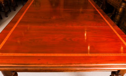ANTIQUE 8FT6 WILLIAM IV FLAME MAHOGANY EXTENDING DINING TABLE 19TH C - ADDITIONAL PHOTO 18