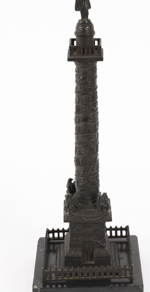 ANTIQUE FRENCH GRAND TOUR BRONZE MODEL OF VENDOME COLUMN 19THC - ADDITIONAL PHOTO 2