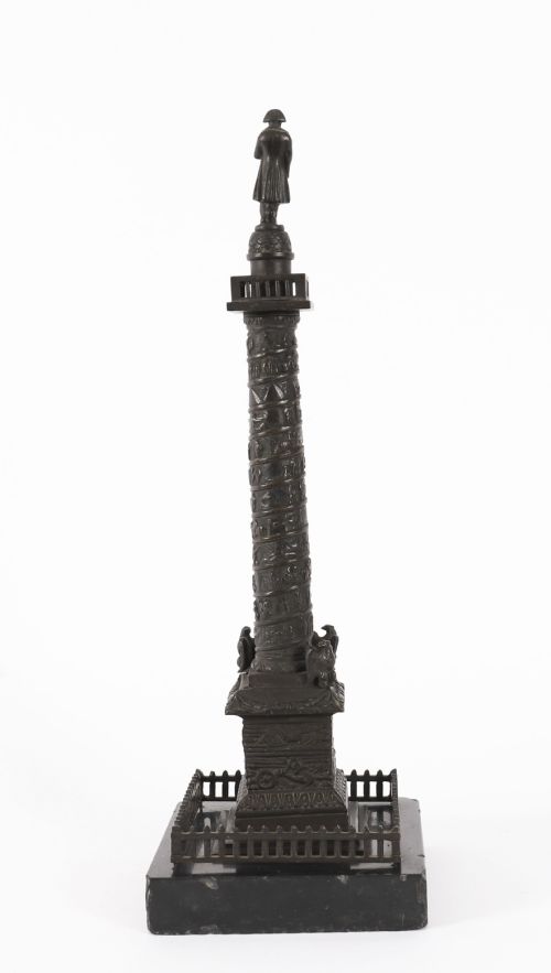 ANTIQUE FRENCH GRAND TOUR BRONZE MODEL OF VENDOME COLUMN 19THC - ADDITIONAL PHOTO 4