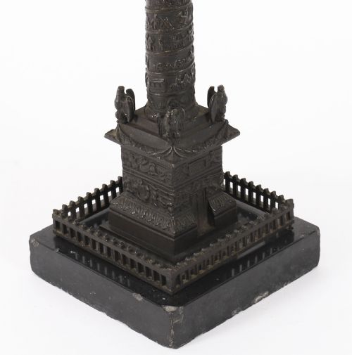 ANTIQUE FRENCH GRAND TOUR BRONZE MODEL OF VENDOME COLUMN 19THC - ADDITIONAL PHOTO 6