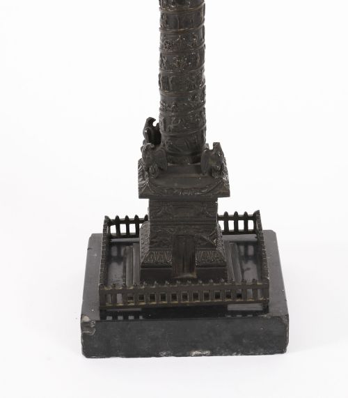 ANTIQUE FRENCH GRAND TOUR BRONZE MODEL OF VENDOME COLUMN 19THC - ADDITIONAL PHOTO 11