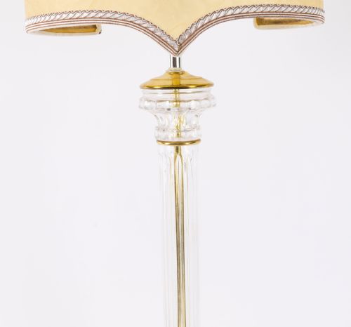 ANTIQUE MONUMENTAL PAIR ART DECO GLASS ORMOLU TABLE LAMPS 20TH C - ADDITIONAL PHOTO 4