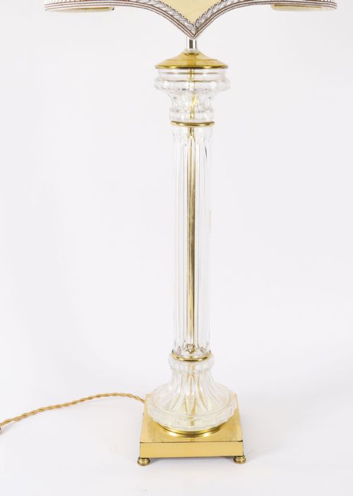 ANTIQUE MONUMENTAL PAIR ART DECO GLASS ORMOLU TABLE LAMPS 20TH C - ADDITIONAL PHOTO 5
